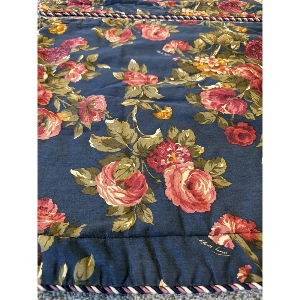 Set Of 2 Vtg Tommy Hilfiger Oversized Shams Navy Rose Floral 38